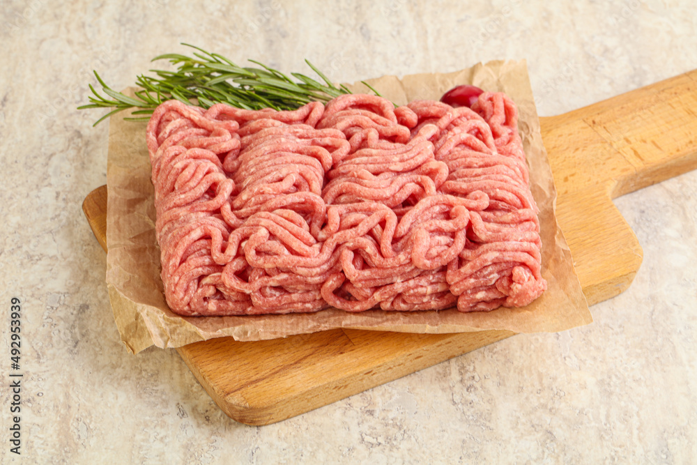 Raw beef minced meat for cooking