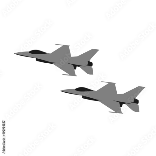 jet fighter flying formation vector design