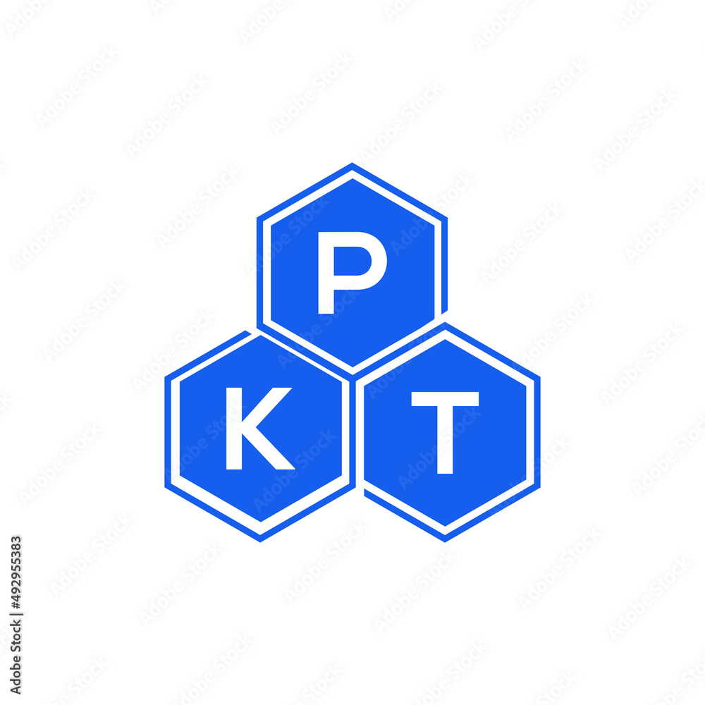 Obraz premium PKT letter logo design on White background. PKT creative initials letter logo concept. PKT letter design. 