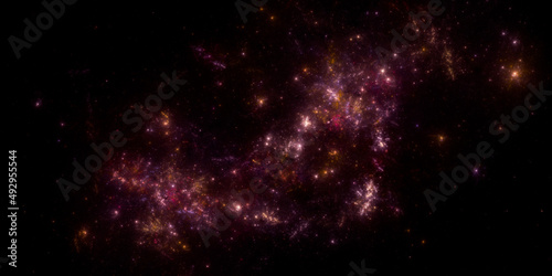 Banner Star field background . Starry outer space background texture . Colorful Starry Night Sky Outer Space background. 3D illustration 