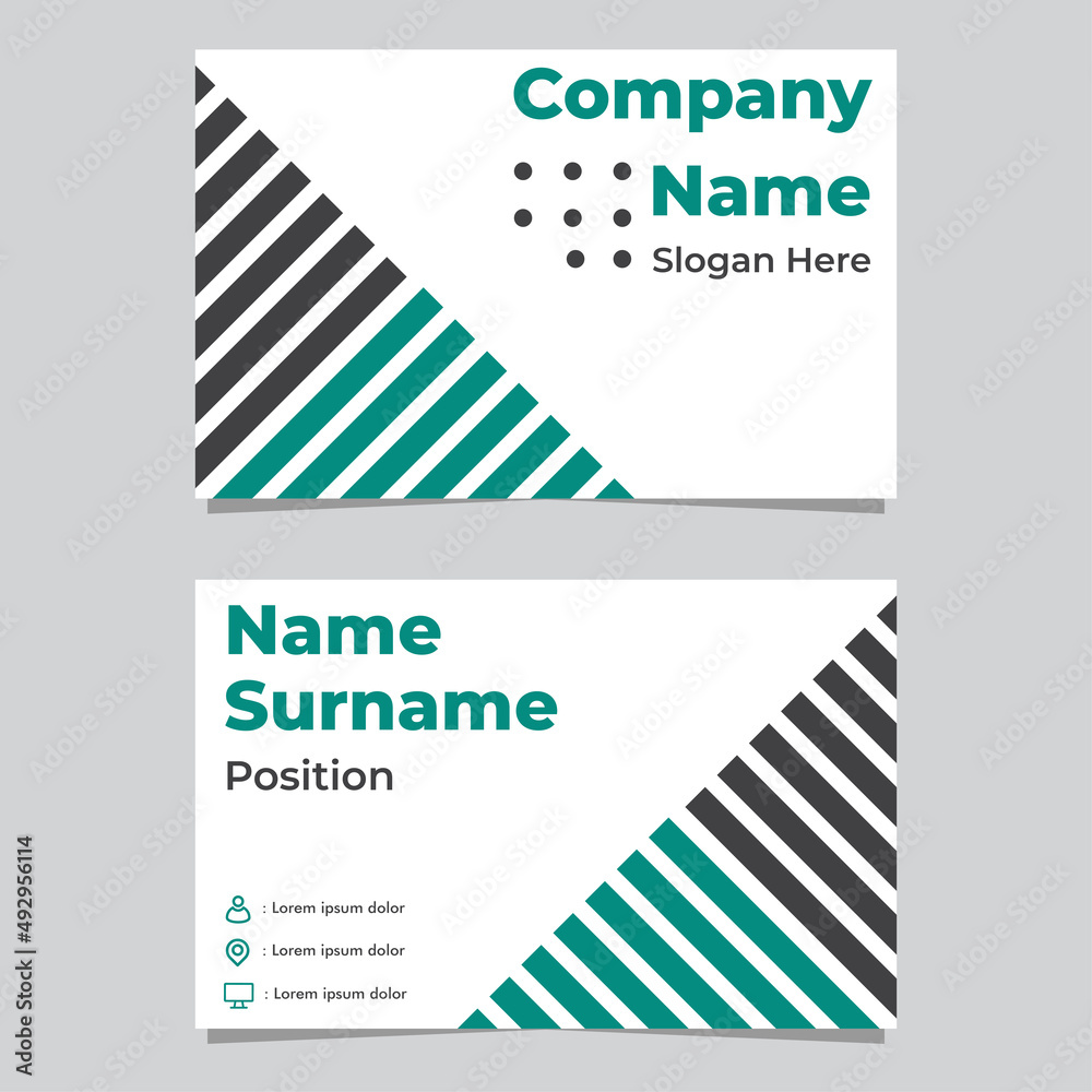 flat abstract geometric business card template