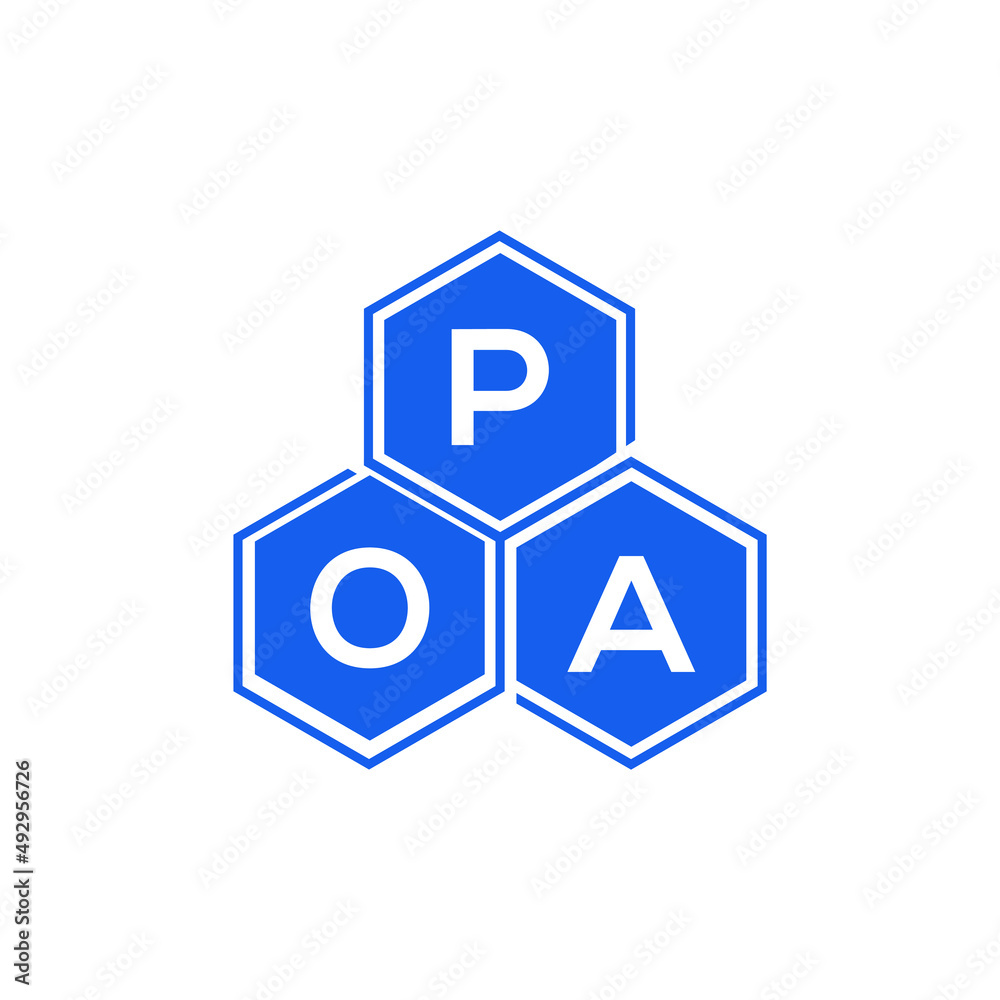 Obraz premium POA letter logo design on black background. POA creative initials letter logo concept. POA letter design. 