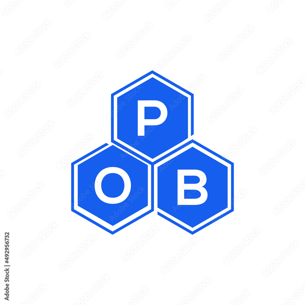 POB letter logo design on black background. POB  creative initials letter logo concept. POB letter design.