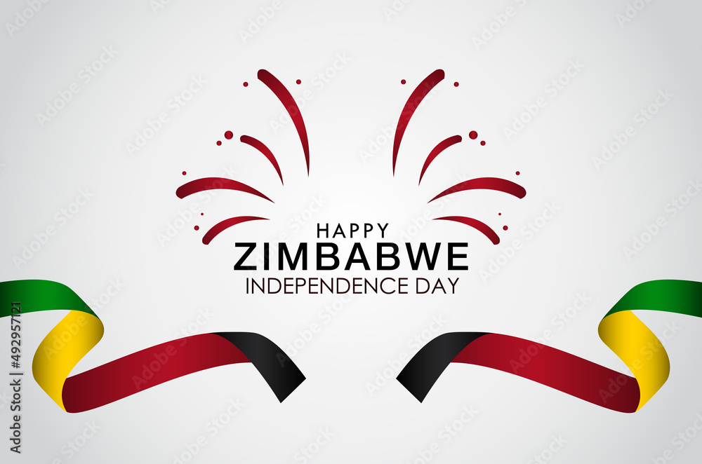 Obraz premium Happy Zimbabwe Independence Day Celebration Vector Template Design Illustration