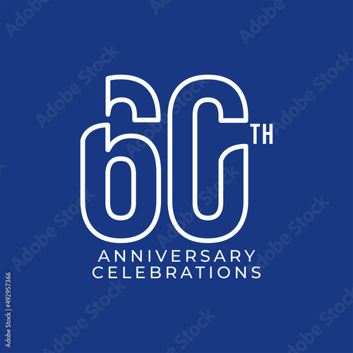 60 Th Anniversary Celebration Vector Template Design Illustration