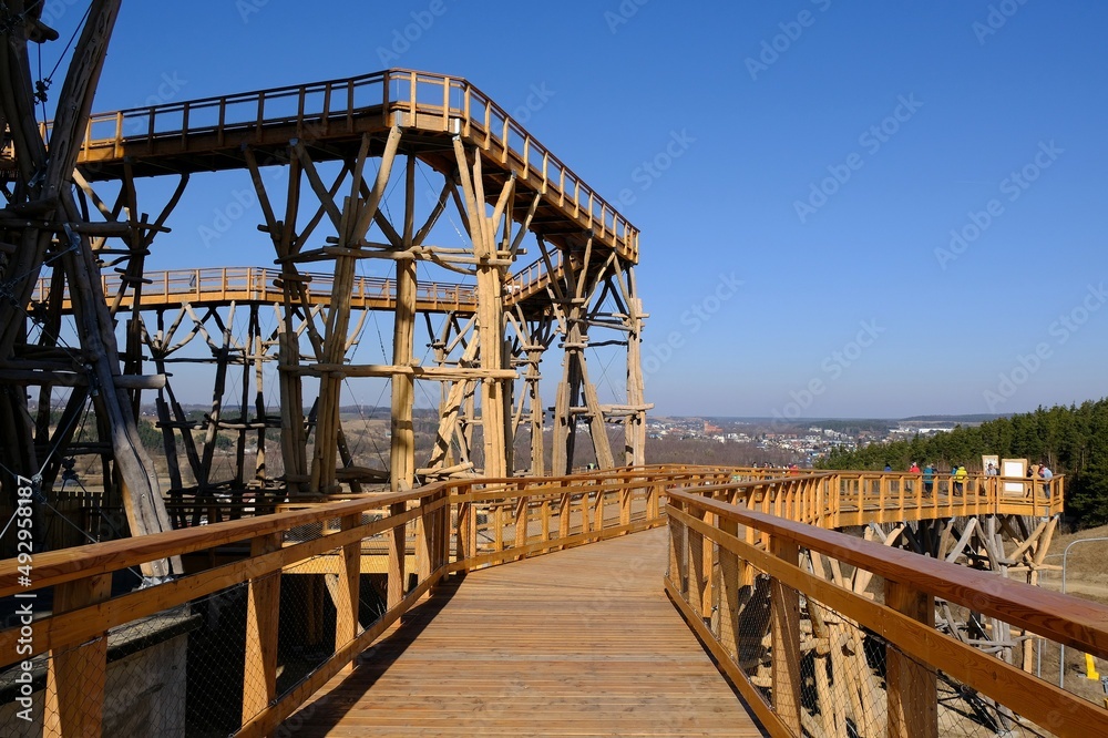 Wooden lookout tower at Kurza Gora, Kurzetnik, Warmia and Masuria, Poland Wooden lookout tower at Kurza Gora, Kurzetnik, Warmia and Masuria, Poland