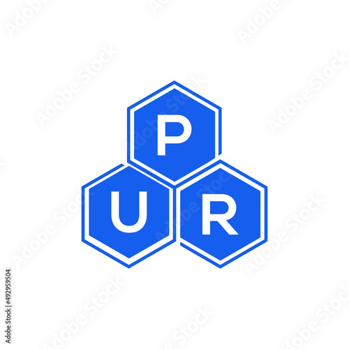 PUR letter logo design on black background. PUR  creative initials letter logo concept. PUR letter design.