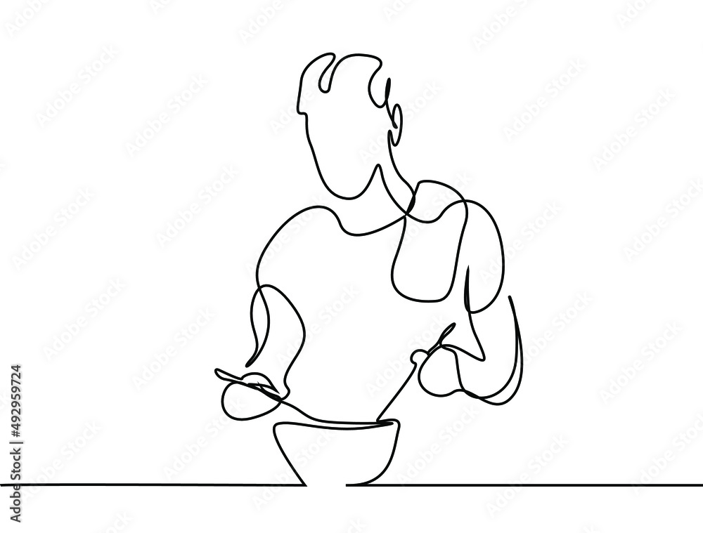 man male chef cooking kitchen lifestyle line drawing man male chef cooking kitchen lifestyle line drawing