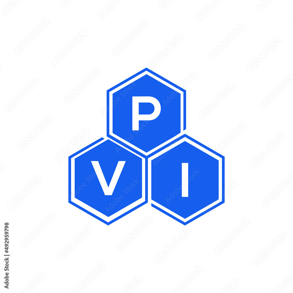 Obraz premium PVI letter logo design on black background. PVI creative initials letter logo concept. PVI letter design. 