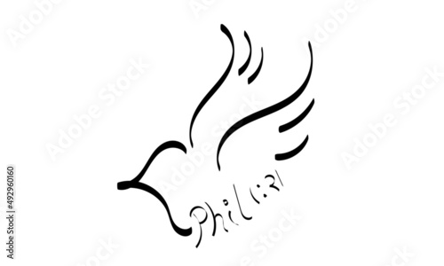 Holy Spirit Line Art Design for print or use as poster, card, flyer, Tattoo or T Shirt
