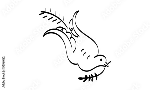 Holy Spirit Line Art Design for print or use as poster, card, flyer, Tattoo or T Shirt