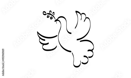 Holy Spirit Line Art Design for print or use as poster, card, flyer, Tattoo or T Shirt