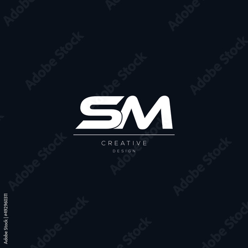 Letter SM logo icon design template elements