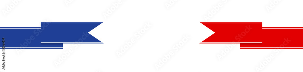 Red blue ribbon background banner template with shadow and black empty white space. Red blue ribbon background banner template with shadow and black empty white space.