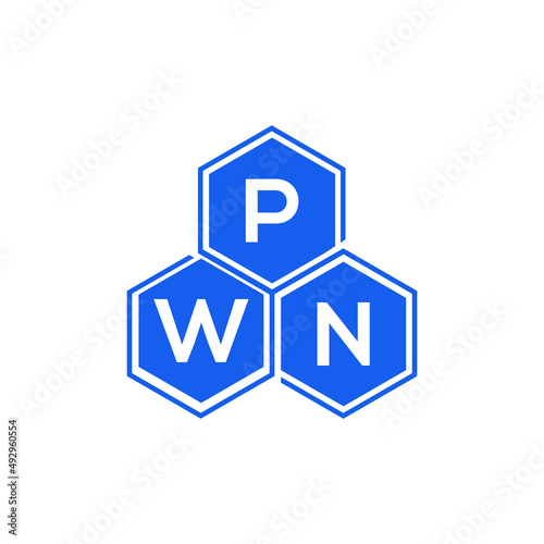 PWN letter logo design on White background. PWN creative initials letter logo concept. PWN letter design. 