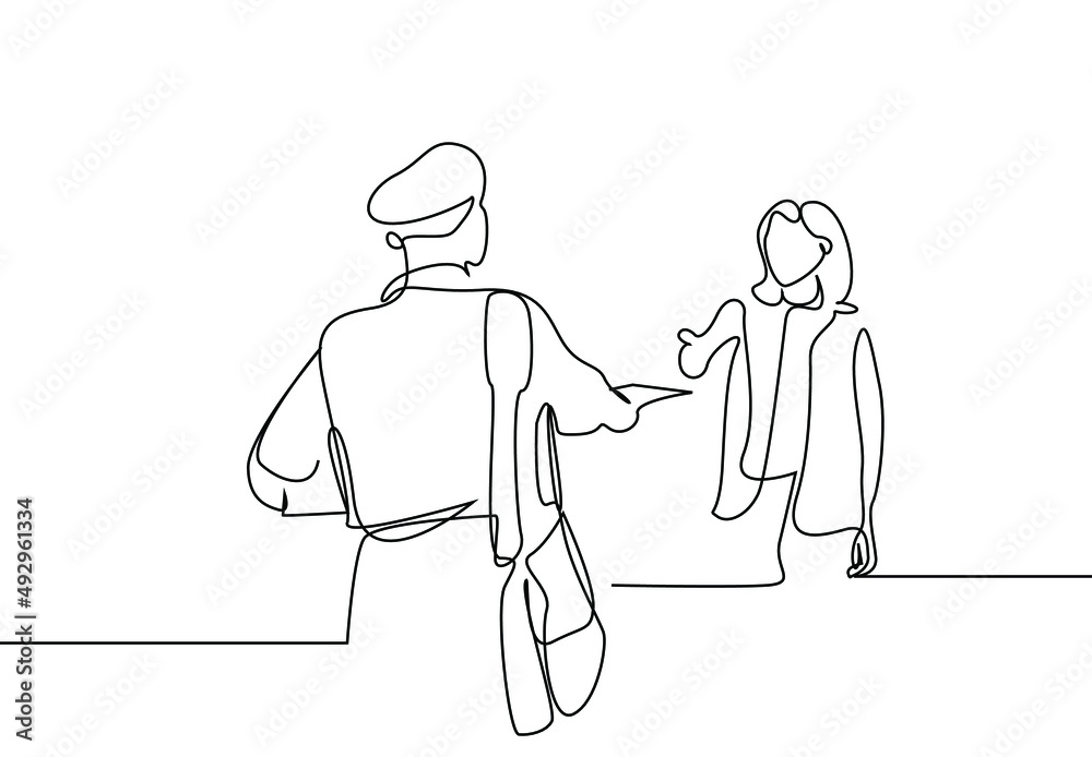 Fototapeta premium a postman delivers file cargo to customer owner