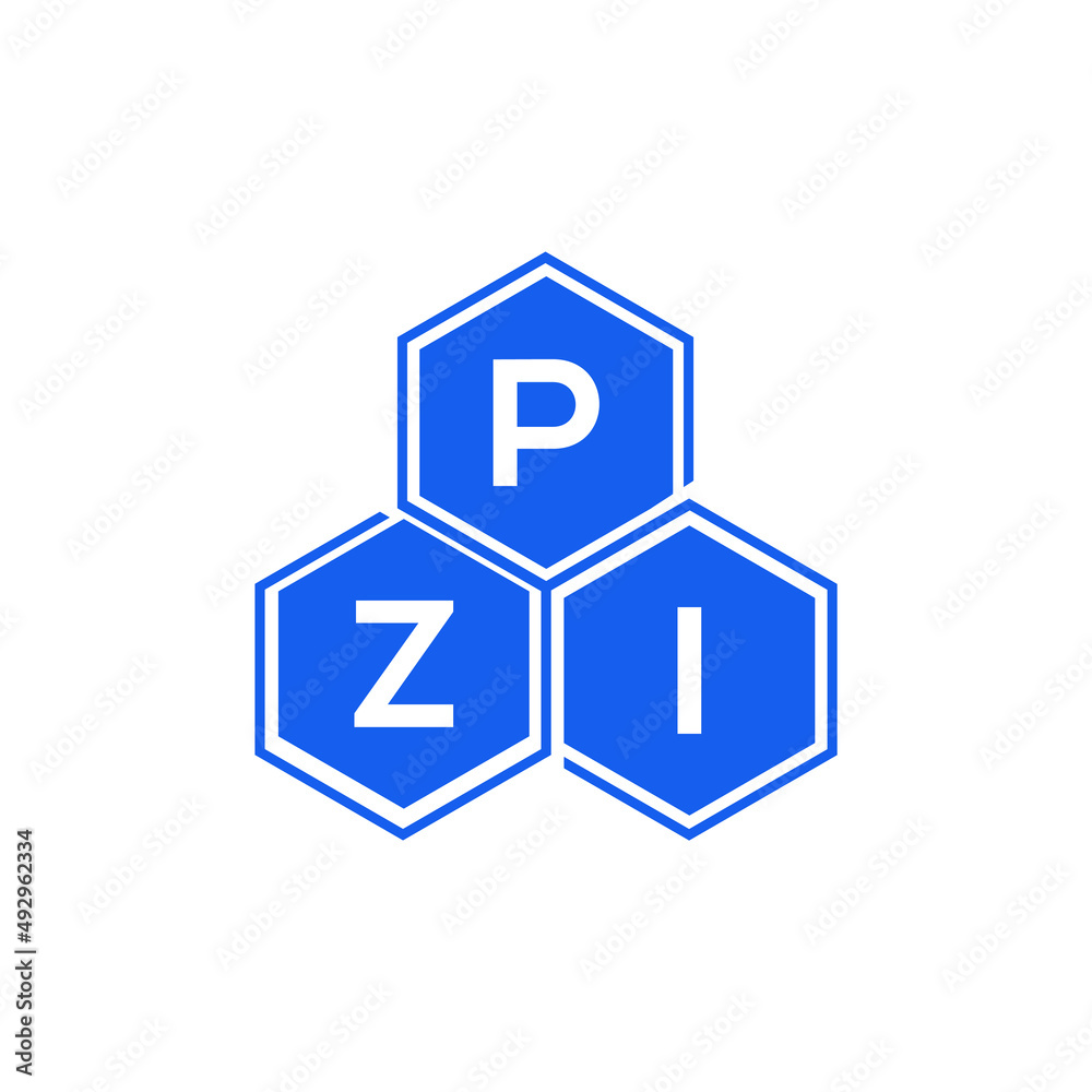 Obraz premium PZI letter logo design on White background. PZI creative initials letter logo concept. PZI letter design.
