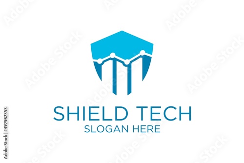 Obraz na płótnie technology shield logo w salonie