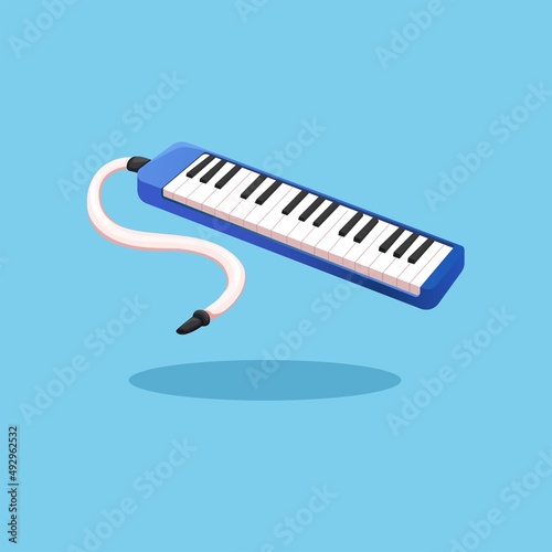 Pianika. piano music instrument symbol cartoon illustration vector photo