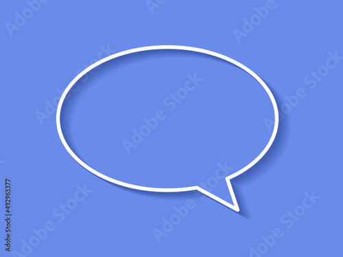 Speech Bubble isolated on blue background. Frame templates for message. copy space. Flat design. Vector illustration.