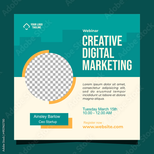 Webinar creative digital marketing social media post template