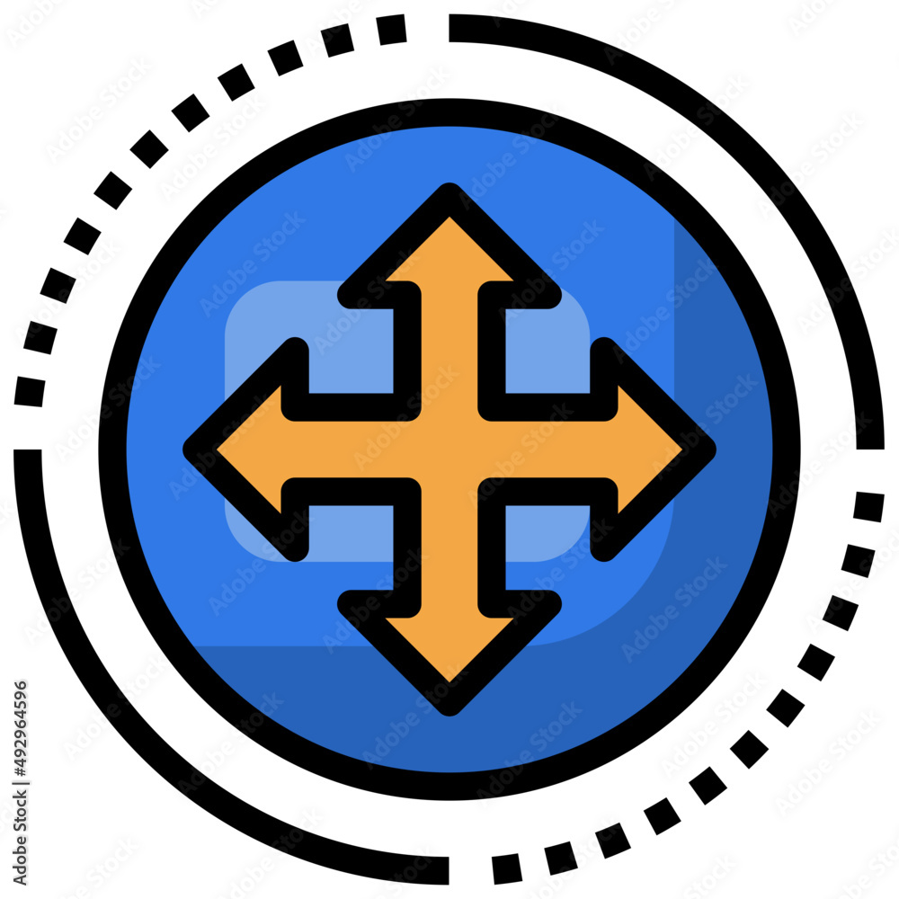 Fototapeta premium MOVE filled outline icon,linear,outline,graphic,illustration