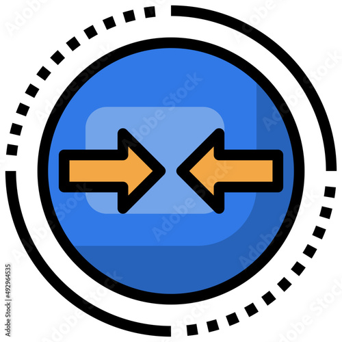 COMPRESS filled outline icon,linear,outline,graphic,illustration