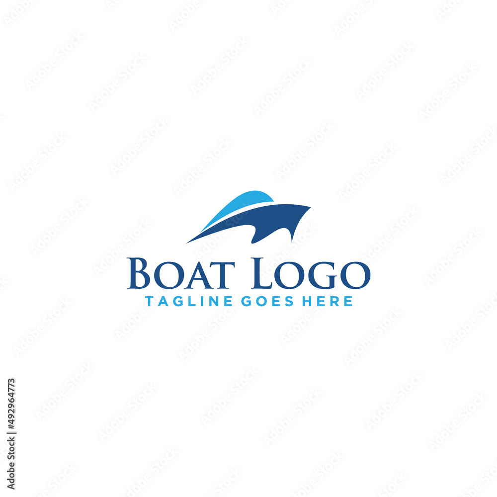 Boat and sea logo sign design Boat and sea logo sign design