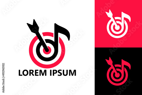 Music arrow target logo template design vector