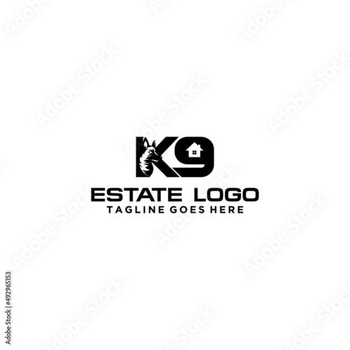 K9 realty home and real estate logo sign design