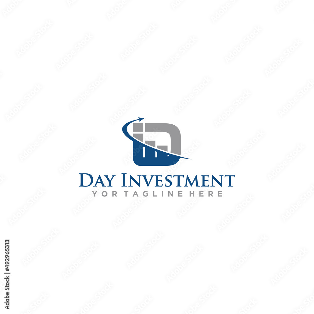 D and I letter logo design or symbol for business consulting company, or accounting financial