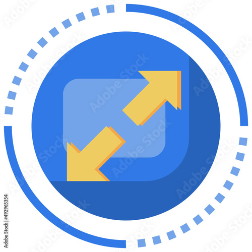 EXPAND flat icon,linear,outline,graphic,illustration