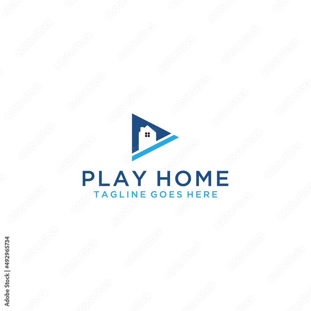 Play and home in play logo design template Play and home in play logo design template