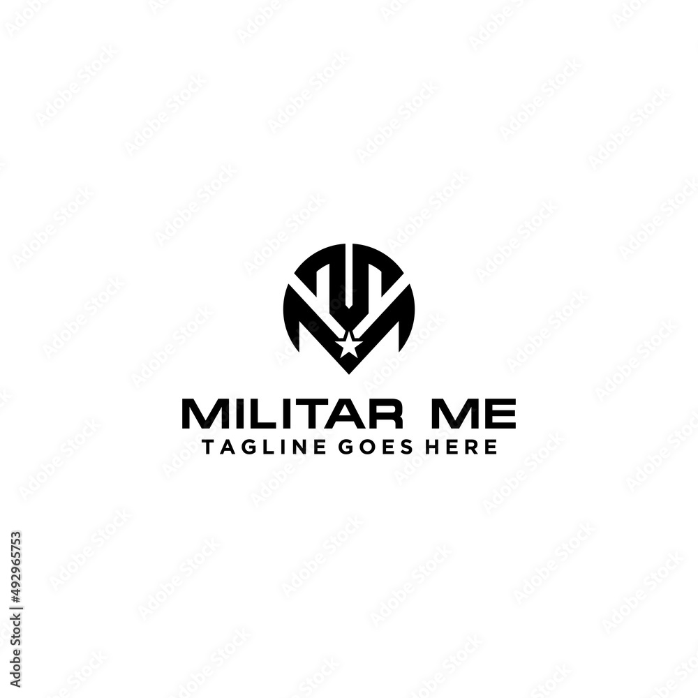 MM initials for military logo MM initials for military logo