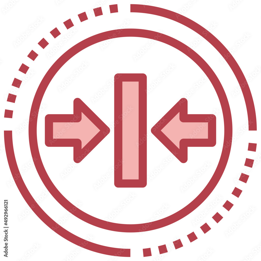 SHRINK red line icon,linear,outline,graphic,illustration SHRINK red line icon,linear,outline,graphic,illustration