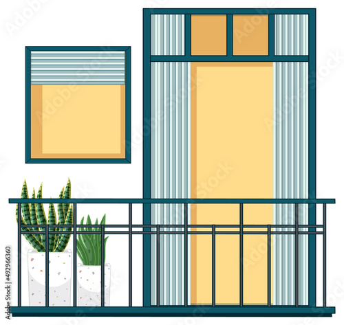Balcony of apartment building facade