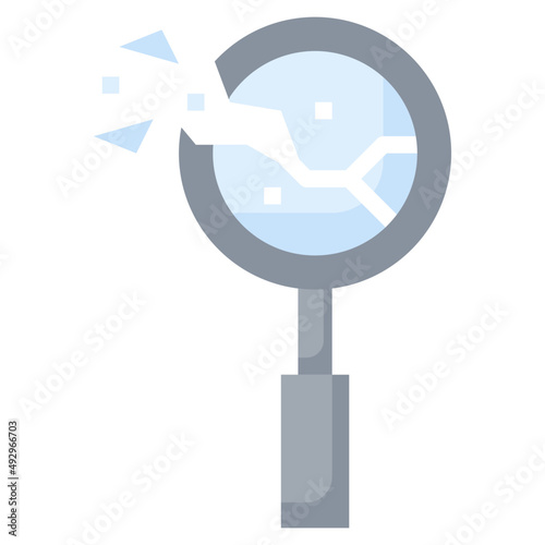 MAGNIFYING GLASS flat icon,linear,outline,graphic,illustration