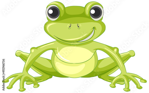 Cute green frog cartoon character