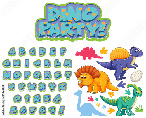 Font design for english alphabets in dinosaur character
