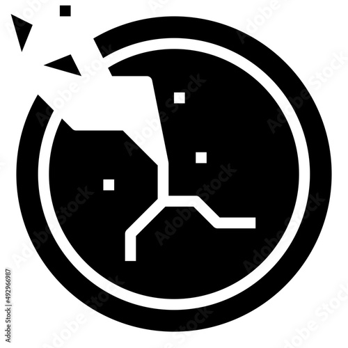 BROKEN PALTE glyph icon,linear,outline,graphic,illustration