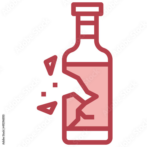 BOTTLE red line icon,linear,outline,graphic,illustration