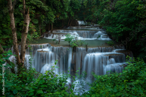 Waterfall  Huay Mae Khamin  Kanchanaburi province  Thailand. 