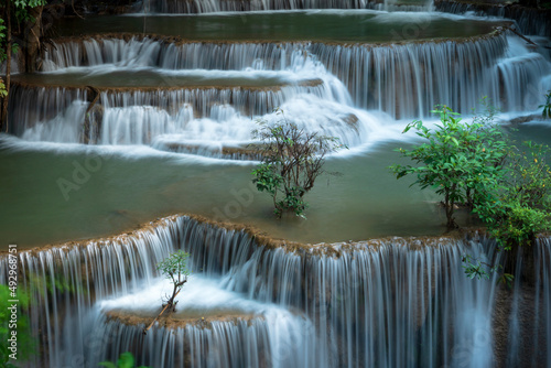 Waterfall, Huay Mae Khamin, Kanchanaburi province, Thailand. 