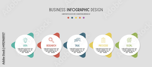 Business infographic with colourful icons. Vector