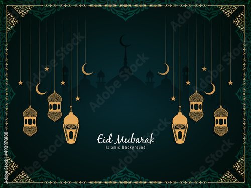 Eid Mubarak crescent moon Islamic cultural background