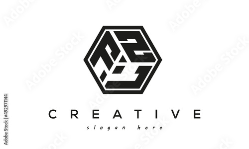 creative Three letters FZL square logo design photo