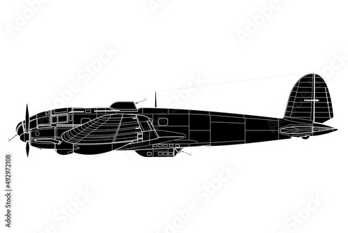 Vista lateral de bombardero He-111 © alfonsosm