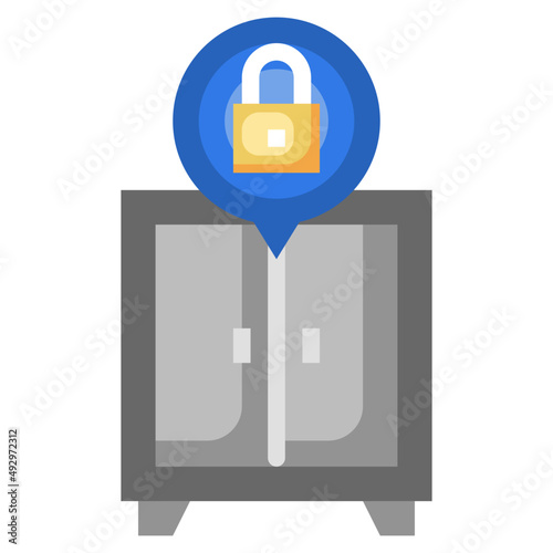 CABINET flat icon,linear,outline,graphic,illustration