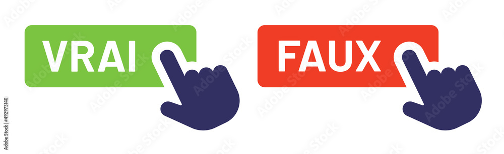 Vrai et Faux bouton vecteur.