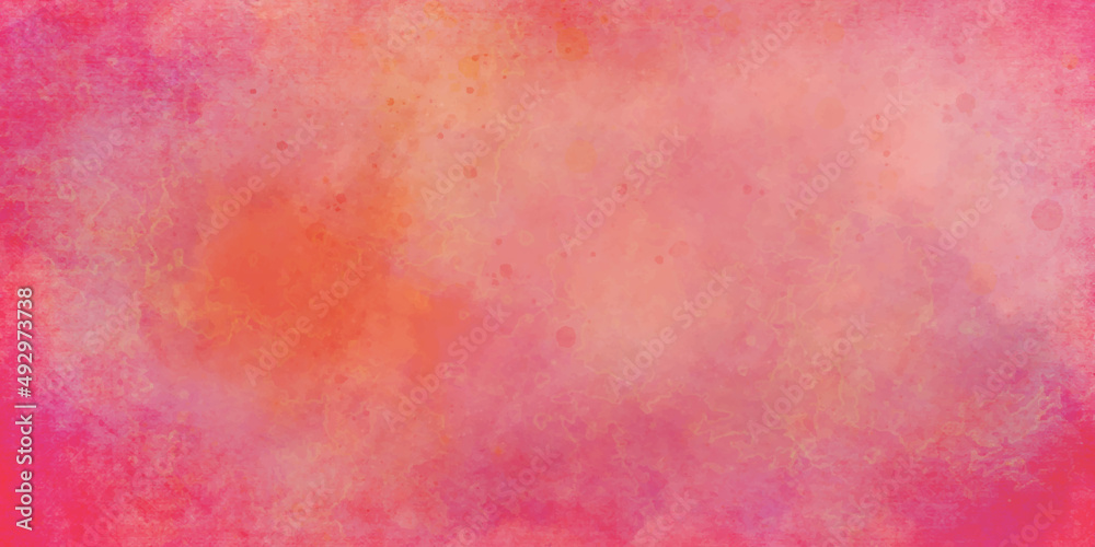Watercolor background pink painting with distressed texture and marbled grunge, Colorful abstract background with space for text or image